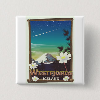 Chapa Cuadrada Cartel de viaje de Westfjords Islandia