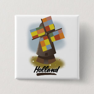 Chapa Cuadrada Cartel de viaje del molino de viento de Holanda
