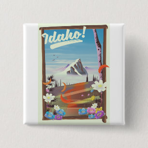 Chapa Cuadrada ¡Cartel de viaje del paisaje de Idaho!