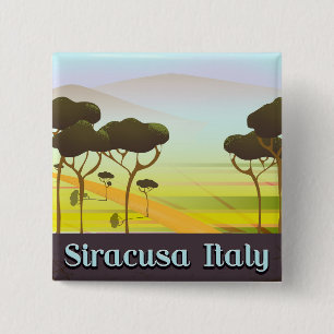 Chapa Cuadrada Cartel de viaje del paisaje de Siracusa Italia.