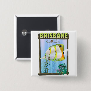 Chapa Cuadrada Cartel de viaje tropical de Brisbane Australia