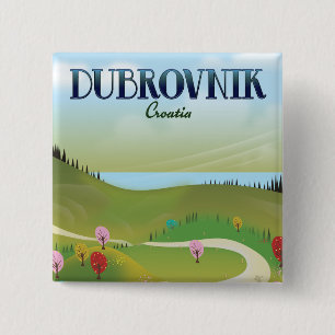 Chapa Cuadrada cartel del paisaje de dubrovnik croacia.
