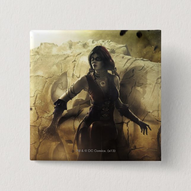 Chapa Cuadrada Cartel: Superman, Harley (Anverso)