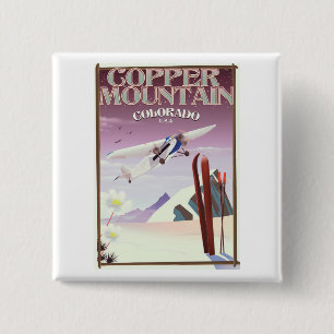 Chapa Cuadrada Cartel vintage de Copper Mountain colorado