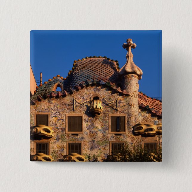 Chapa Cuadrada Casa Batiló, Arquitectura de Gaudí, Barcelona, (Anverso)
