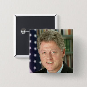 Chapa Cuadrada Casa Blanca del Presidente demócrata Bill Clinton