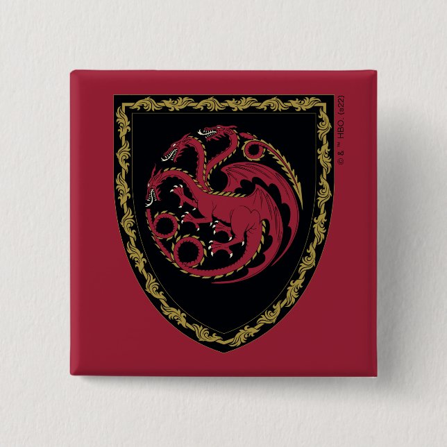 Chapa Cuadrada CASA DEL DRAGÓN | Escudo de House Targaryen (Anverso)