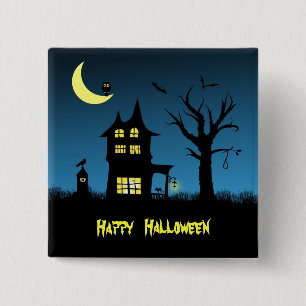 Chapa Cuadrada Casa encantada fantasmagórica Halloween