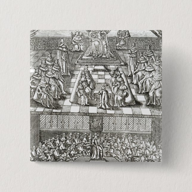 Chapa Cuadrada Casas del parlamento en 1640 (Anverso)