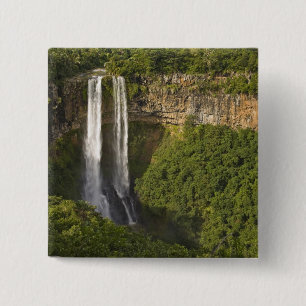 Chapa Cuadrada Cascada de Chamarel-la más alta de Mauricio, sobre