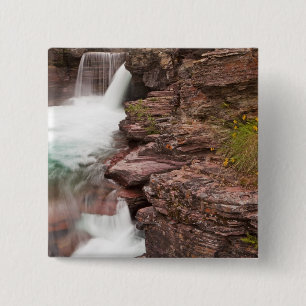 Chapa Cuadrada Cascada St Mary en el Parque Nacional Glaciar en