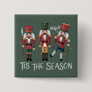 Chapa Cuadrada Cascanueces Navidad Es la Temporada Grupo Navidad 