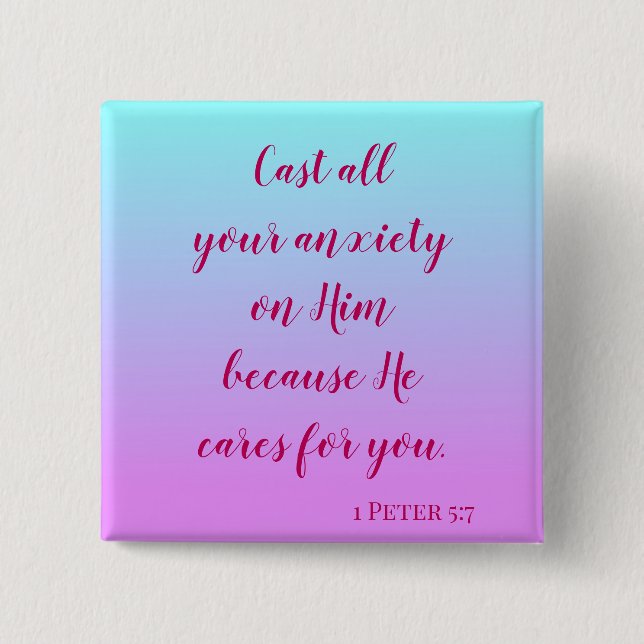 Chapa Cuadrada Cast your anxiety purple and blue ombre (Anverso)