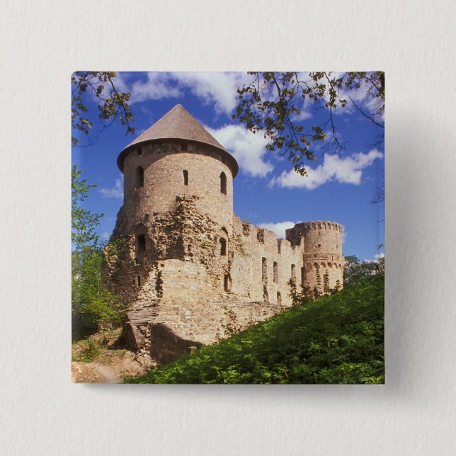 Chapa Cuadrada Castillo Cesis en el centro de Letonia. (Anverso)