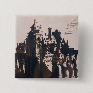 Chapa Cuadrada Castillo francés fortificado por dos puentes