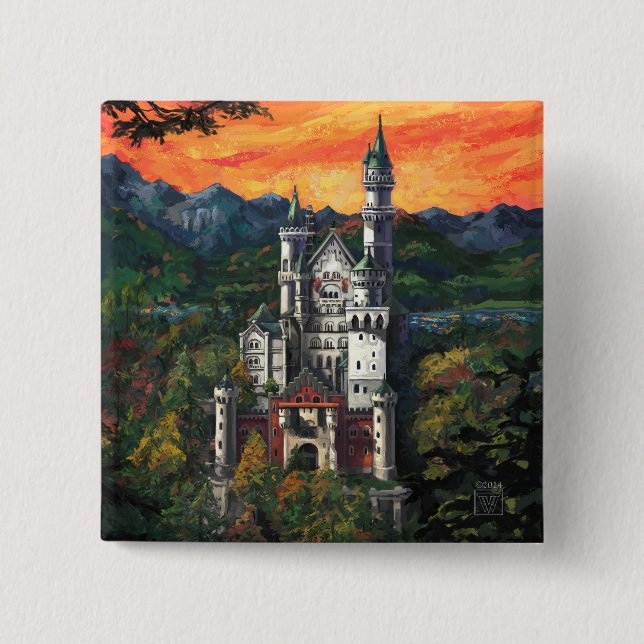 Chapa Cuadrada Castillo Schloss Neuschwanstein (Anverso)