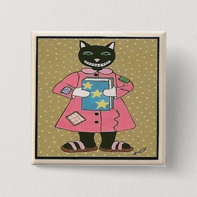 Chapa Cuadrada CAT de arte folclórico (Anverso)