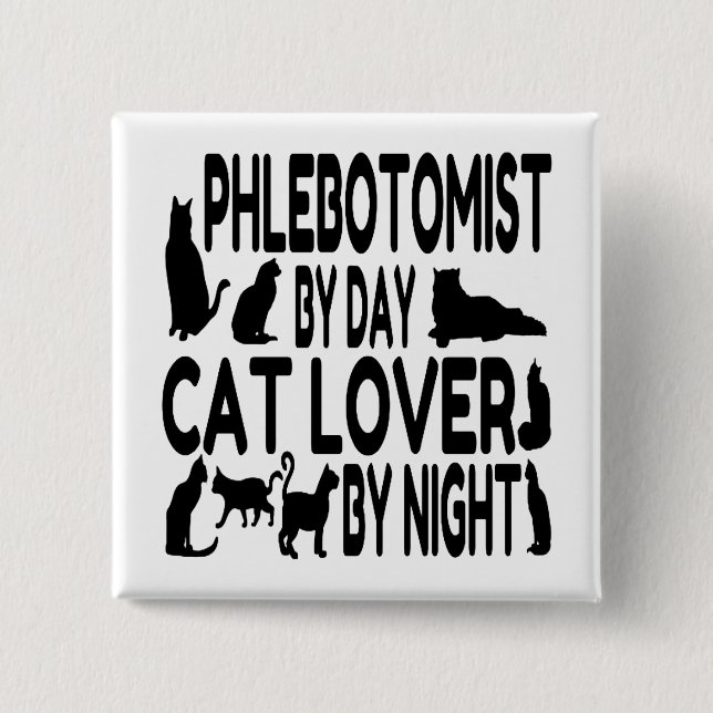 Chapa Cuadrada Cat Lover Phlebotomist (Anverso)