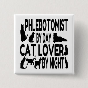 Chapa Cuadrada Cat Lover Phlebotomist