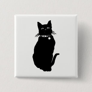 Chapa Cuadrada Cat Silhouette
