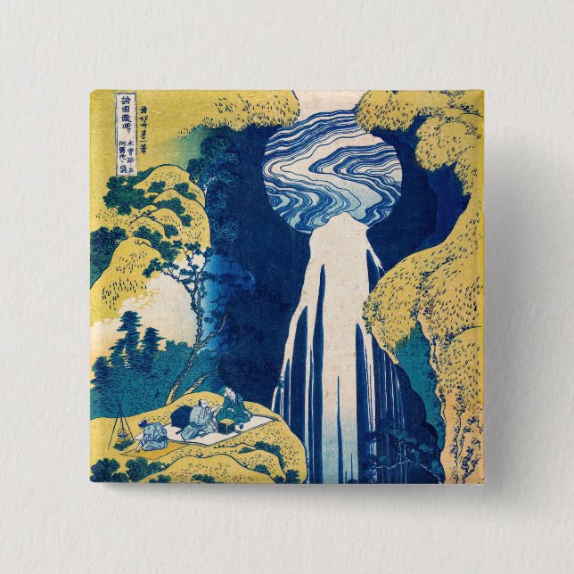 Chapa Cuadrada Cataratas de Katsushika Hokusai - Amida (Anverso)