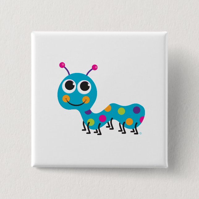 Chapa Cuadrada Caterpillar abotona (Anverso)