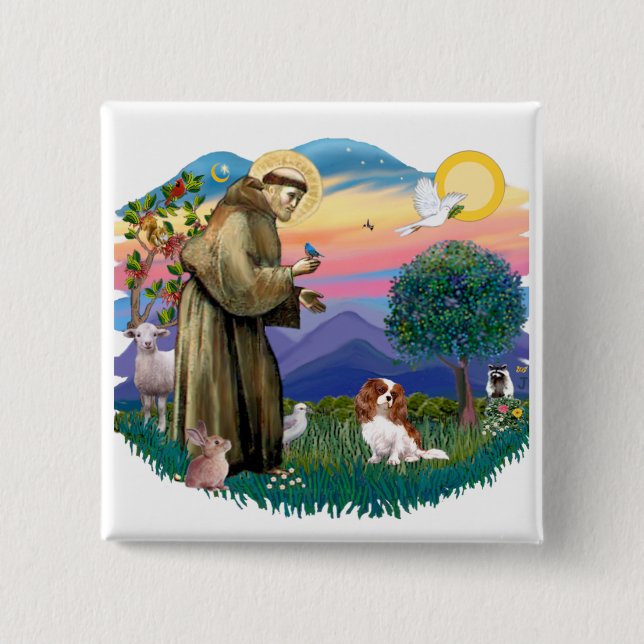 Chapa Cuadrada Cavalier King Charles Spaniel (Blenheim #2) (Anverso)