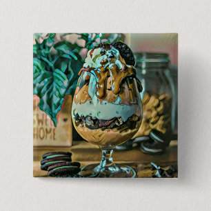 Chapa Cuadrada Caza de helados de chocolate fundido