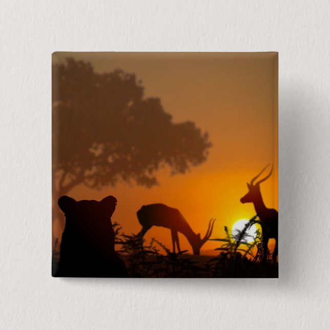 Chapa Cuadrada Caza del león (Anverso)