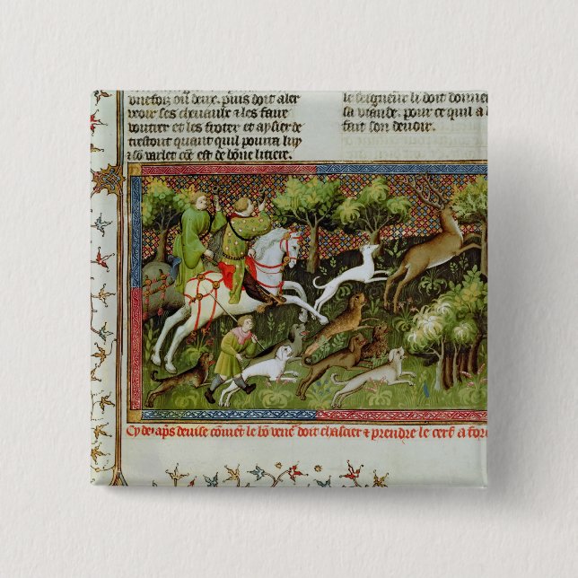 Chapa Cuadrada Caza del macho, del Livre de la Chasse (Anverso)