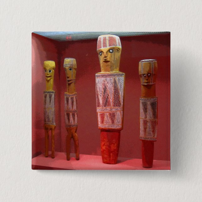 Chapa Cuadrada CB de arte tribal (Anverso)