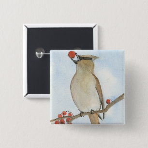 Chapa Cuadrada Cedar Waxwing