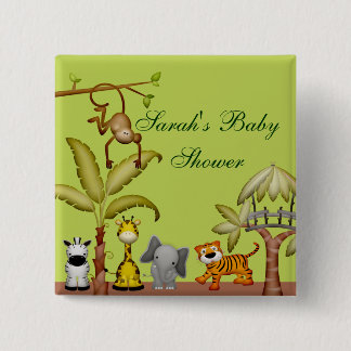 Chapa Cuadrada Celebración animal Baby Shower del safari de la