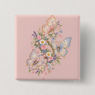 Chapa Cuadrada Celebración de Mariposa Adorable en un Estilo Euro
