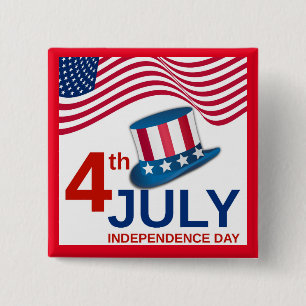 Chapa Cuadrada Celebración del 4 de julio