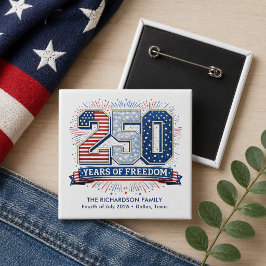Chapa Cuadrada Celebración Patriótica Familiar del 4 de Julio de 