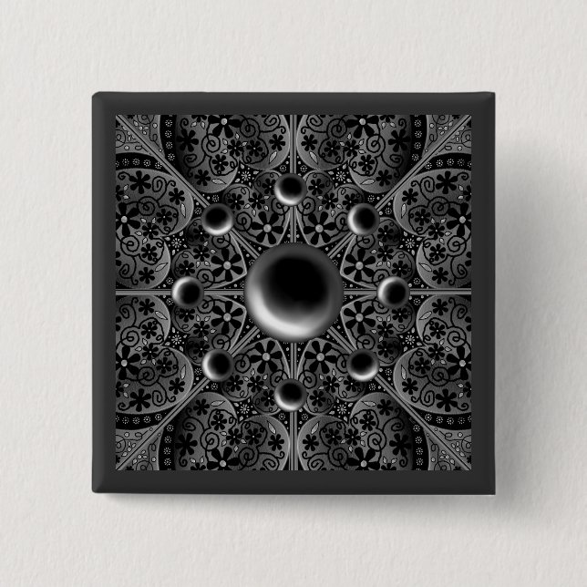 Chapa Cuadrada Ceramic Lace Black (Anverso)