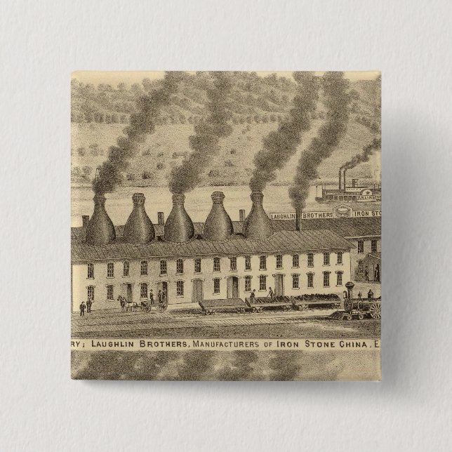 Chapa Cuadrada Cerámica del valle de Ohio, hermanos ritos (Anverso)