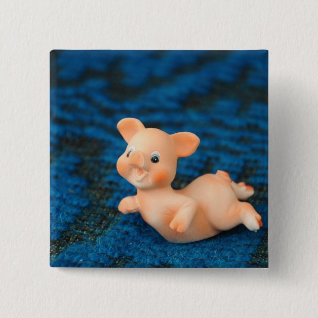 Chapa Cuadrada Cerdo feliz (Anverso)