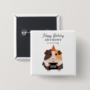 Chapa Cuadrada Cerdos de Guinea Divertidos Mascotas Cumpleaños No