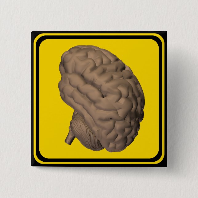 Chapa Cuadrada ¡Cerebro por delante! (Anverso)