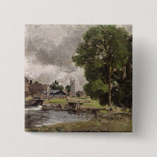 Chapa Cuadrada Cerradura y molino de John Constable el   Dedham