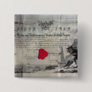 Chapa Cuadrada Certificado masónico, 1785