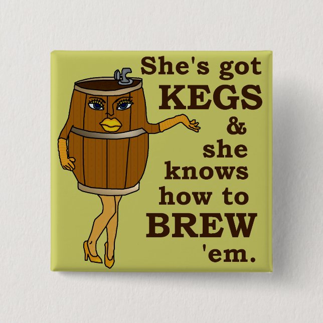 Chapa Cuadrada Cervecería divertida del cervecero de la cerveza o (Anverso)