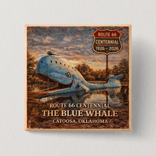 Chapa Cuadrada Chaqueta de ballena azul Catoosa Ruta 66 Pin Regal