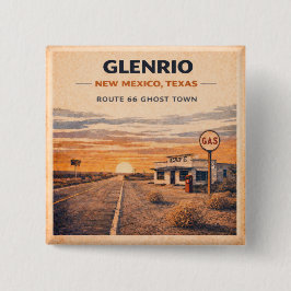 Chapa Cuadrada Chaqueta Glenrio Route 66 Pueblo Fantasma Pin Botó