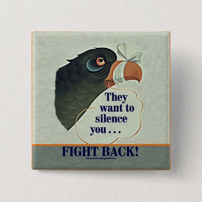 Chapa Cuadrada Charla demasiado (Anverso)