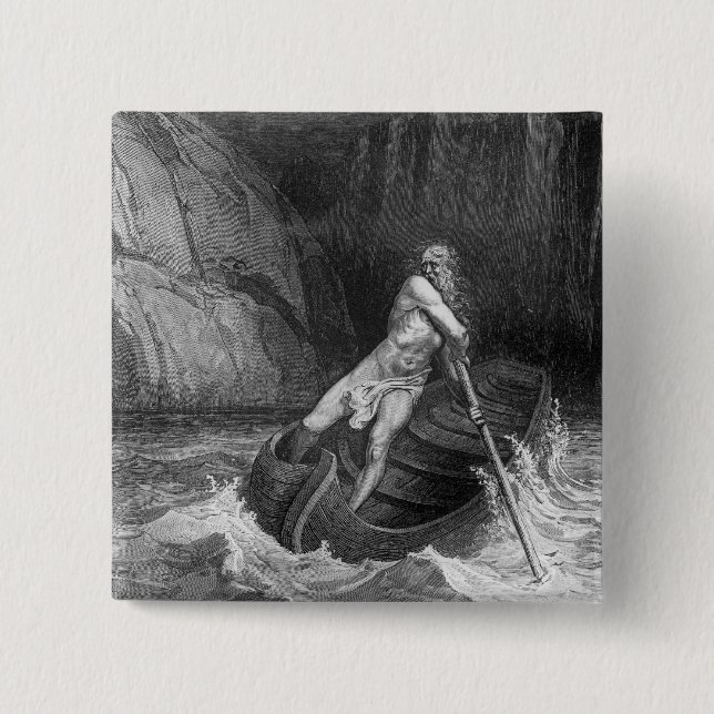 Chapa Cuadrada Charon, el balsero del infierno (Anverso)