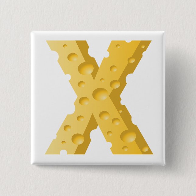 Chapa Cuadrada Cheese Letter X Typography (Anverso)