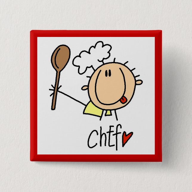 Chapa Cuadrada Chef masculino (Anverso)